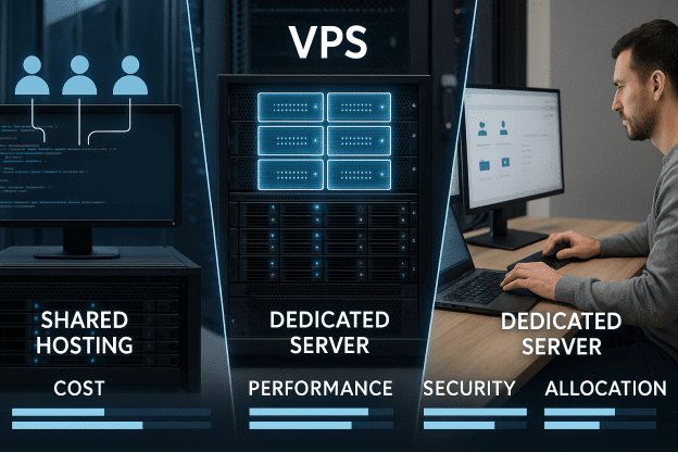 Comparison: VPS vs. Dedicated Servers vs. Shared Hosting