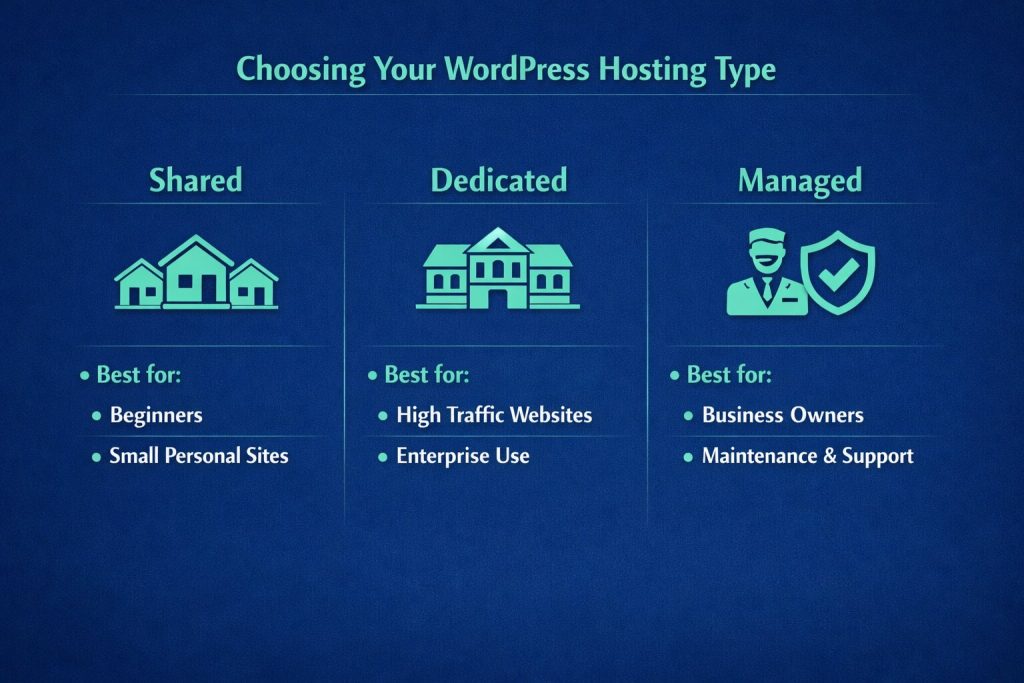 wordpress hostnig types